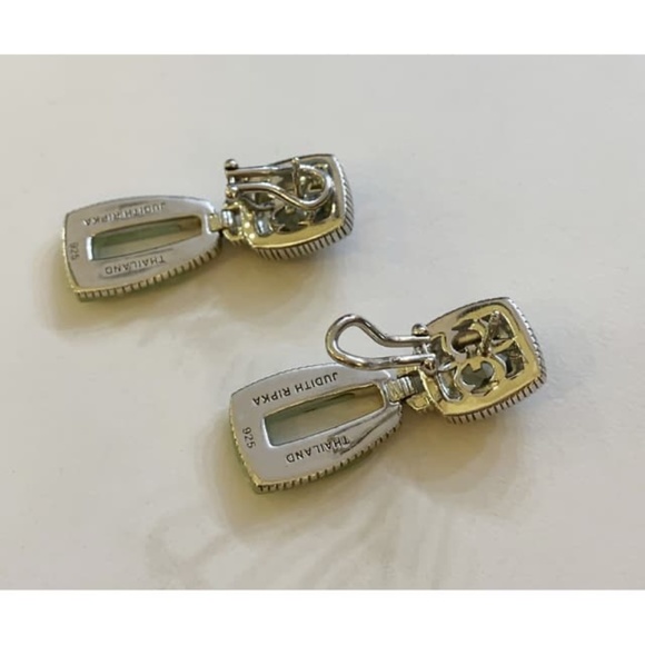 Rare Judith Ripka Green Amethyst & Jade 17 Grams 1.75” L - Picture 4 of 7